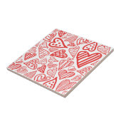 Handgetekende Hearts Design | Grappig en romantisc Tegeltje (Zijkant)