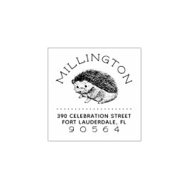 Handgetekende Hedgehog Familienaam Retouradres Rubberstempel