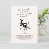 Handgetekende heks Halloween Party Uitnodiging (Staand voorkant)