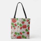 Handgetekende herfstappelpatroontas tote bag (Achterkant)