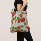 Handgetekende herfstappelpatroontas tote bag (Dichtbij)