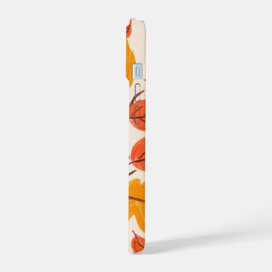 Handgetekende herfstbladeren iPhone 15 case (Linkerkant)