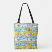 Handgetekende herfstlandschap Canvas tas – grillig (Achterkant)