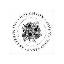 Handgetekende Hibiscus Rond Familie Retouradres