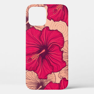 Handgetekende Hibiscusbloemen Case-Mate iPhone Case