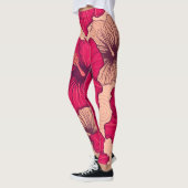Handgetekende Hibiscusbloemen Leggings (Links)