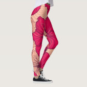 Handgetekende Hibiscusbloemen Leggings (Rechts)
