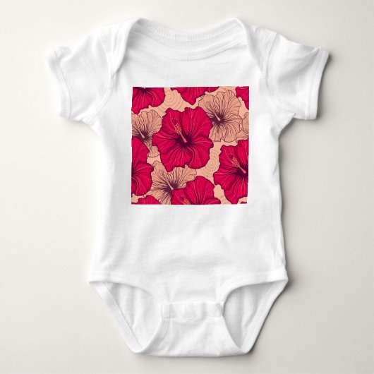 Handgetekende Hibiscusbloemen Romper (Voorkant)