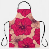 Handgetekende Hibiscusbloemen  Schort (Voorkant)