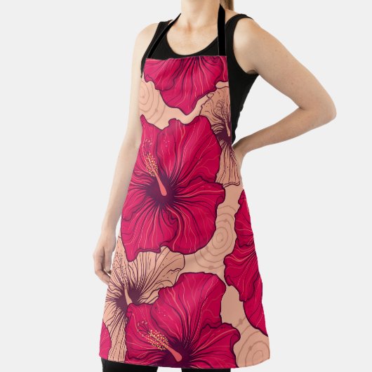 Handgetekende Hibiscusbloemen  Schort (Insitu)