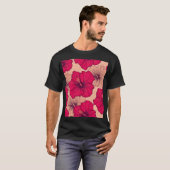 Handgetekende Hibiscusbloemen  T-shirt (Voorkant volledig)