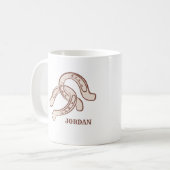 handgetekende Hoefijzers | neutraal rustiek Wester Koffiemok (Voorkant links)