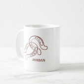 handgetekende Hoefijzers | Rustic Brown Western Koffiemok (Voorkant links)