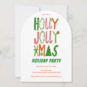 Handgetekende Holly Jolly Christmas CUSTOM Holiday Kaart (Voorkant)