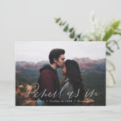 Handgetekende horizontale foto Save the Date Kaart (Staand voorkant)