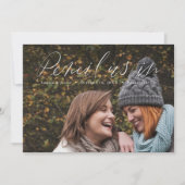 Handgetekende horizontale foto Save the Date Kaart (Voorkant)