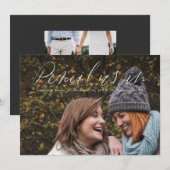 Handgetekende horizontale foto Save the Date Kaart (Voorkant / Achterkant)