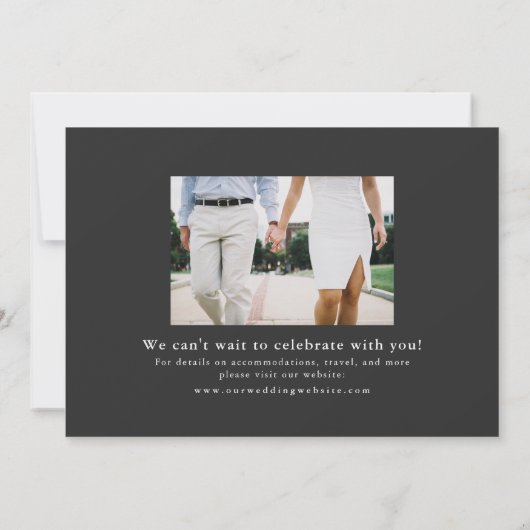 Handgetekende horizontale foto Save the Date Kaart (Achterkant)