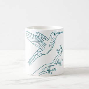 Handgetekende Hummingbird Outline Coffee Mok