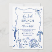 Handgetekende Illustratie Bruidsbrunch Kaart (Voorkant)