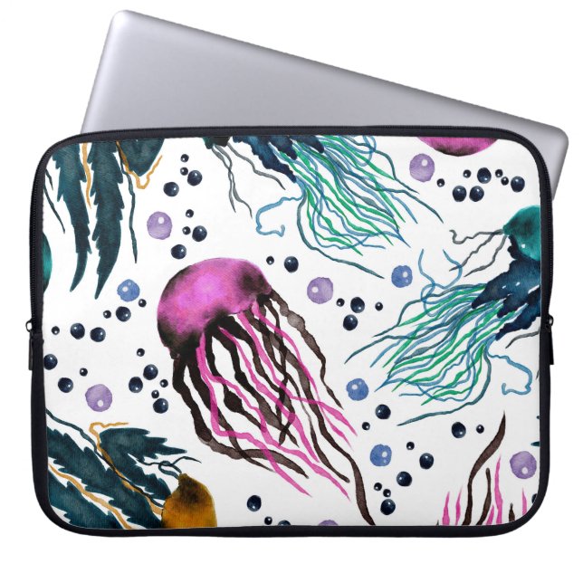 Handgetekende illustratie. Naadloos patroon. Digit Laptop Sleeve (Voorkant)