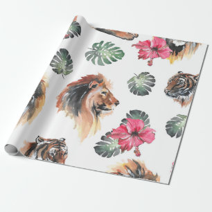 Handgetekende illustratie. Waterverf naadloos onde Cadeaupapier