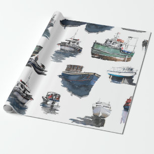 Handgetekende illustratie. Waterverf naadloos onde Cadeaupapier