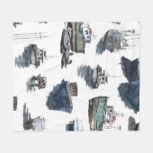 Handgetekende illustratie. Waterverf naadloos onde Fleece Deken (Voorkant (Horizontaal))