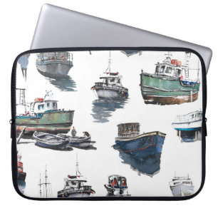 Handgetekende illustratie. Waterverf naadloos onde Laptop Sleeve