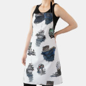 Handgetekende illustratie. Waterverf naadloos onde Schort (Insitu)