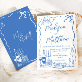 Handgetekende Illustraties Doodles Bruiloft Kaart