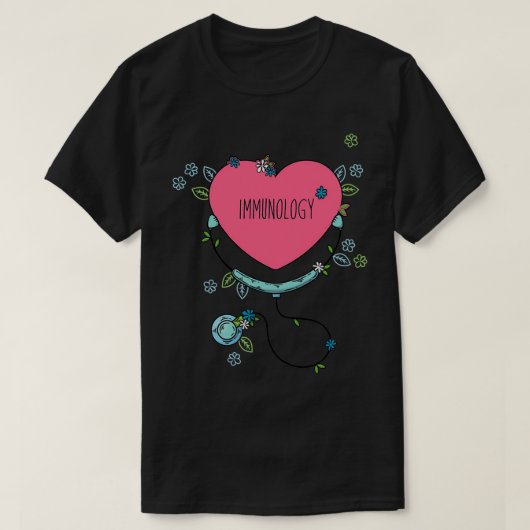 Handgetekende immunologie Stethoscoop Love Cute Im T-shirt (Design voorkant)