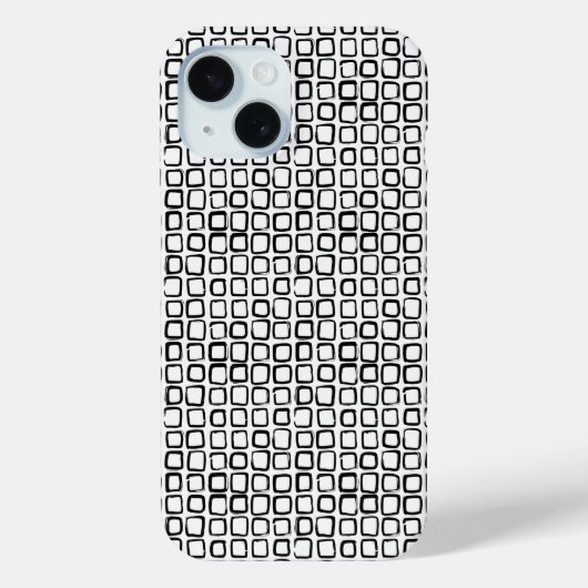 Handgetekende Inky Squares Grid Hoesje-Mate iPhone Case-Mate iPhone Case (Achterkant)