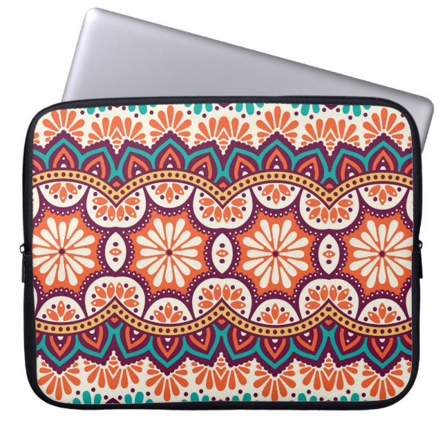 Handgetekende,  islamitische decoratieve elementen laptop sleeve (Voorkant)
