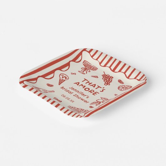 Handgetekende Italiaan Dat is Amore Vrijgezellenfe Papieren Bordje (Gebogen)