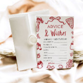 Handgetekende Italiaans Baby shower Advies en wens Kaart