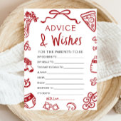 Handgetekende Italiaans Baby shower Advies en wens Kaart