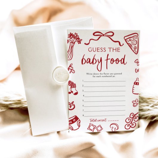 Handgetekende Italiaans Baby shower raden het Baby Kaart