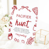 Handgetekende Italiaanse Baby Pacifier Hunt Baby s Reclamebord Met Voetstuk