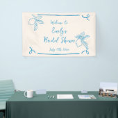 Handgetekende Italiaanse citroen bruidsdouche welk Spandoek (Beurs)