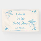 Handgetekende Italiaanse citroen bruidsdouche welk Spandoek (Horizontaal)