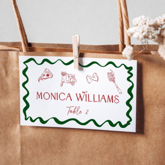 Handgetekende Italiaanse Thats Amore Pizza Handges Plaatskaartje