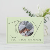 Handgetekende 'Joy to the World' minimalistische 2 Feestdagenkaart (Staand voorkant)