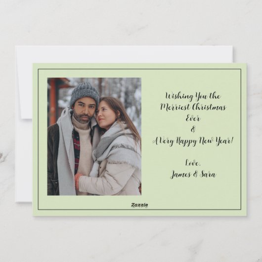 Handgetekende 'Joy to the World' minimalistische 2 Feestdagenkaart (Achterkant)