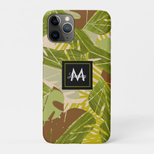 Handgetekende Jungle Groene Bruine Blad Case-Mate iPhone Case