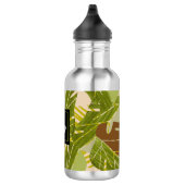 Handgetekende Jungle Groene Bruine Blad  Waterfles (Rechts)