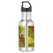 Handgetekende Jungle Groene Bruine Blad  Waterfles (Achterkant)