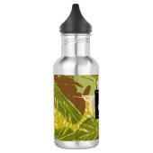 Handgetekende Jungle Groene Bruine Blad  Waterfles (Links)