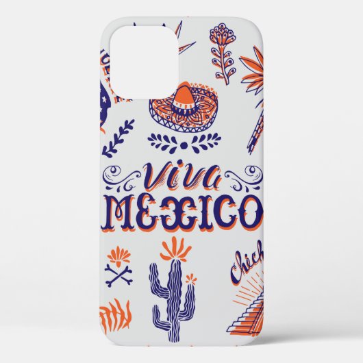 handgetekende kaart met nationale symbolen en elem Case-Mate iPhone case (Achterkant)