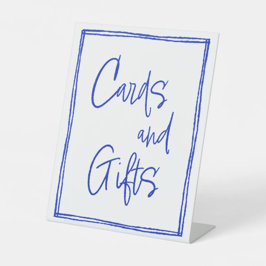 Handgetekende Kaarten en cadeaulijstteken Reclamebord Met Voetstuk (Voorkant)